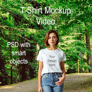 T-shirt mockup video, Animated T-shirt mockup, T-shirt video template, PSD with smart objects, Social media t-shirt video mockup