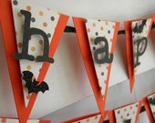 Happy Halloween Banner - Mini - Orange and Black - Halloween Decor
