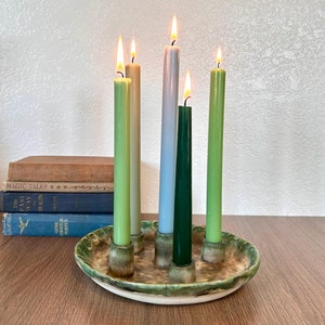 Vintage Handmade Studio Pottery Candlestick Holder for 5 Candles