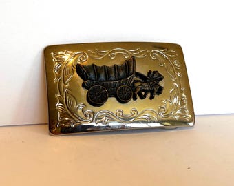 Western Belt Buckle Covered Wagon | Old West Pioneers Settlers‎ | Oregon Trail Western Belt Buckle Covered Wagon | Old West Pioneers  main image 2