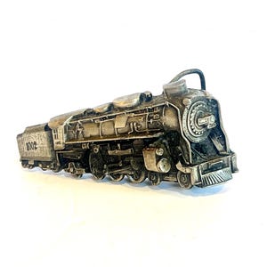1978 Steam Engine Solid Pewter Vintage Belt Buckle by Bergamot Brass Works, Made in USA