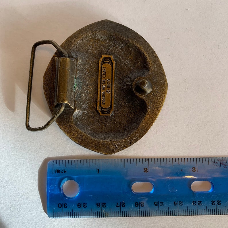 1979 Alaska Vintage Brass Belt Buckle by Indiana Metal Craft