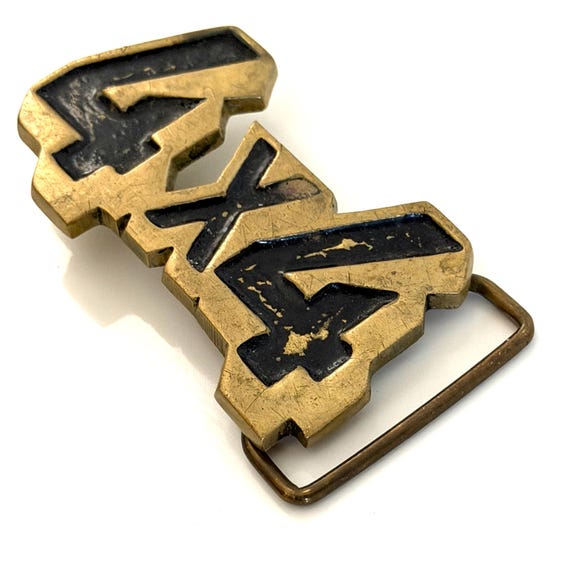 4X4 Solid Brass Vintage Belt Buckle - Four Wheeling Off Road Collectible