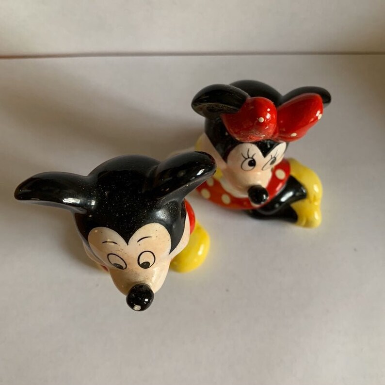 Mickey and Minnie Mouse Salt and Pepper Vintage Shakers Etsy
