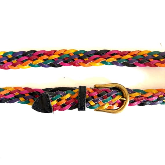 Multicolor Vintage Belt with Gold Buckles Vintage 1970 main image 3