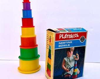 1970's Playskool Nesting Bowls in Original Box