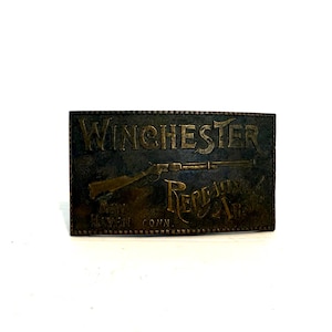 Winchester Repeating Arms Solid Brass Vintage Belt Buckle