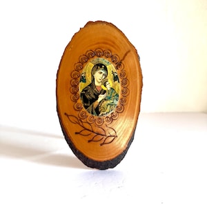 Madonna & Child Vintage Wall Art on Wood