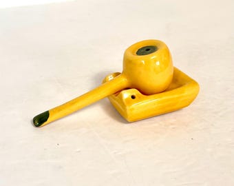 Saleros y pimenteros vintage de cerámica con forma de pipa y cenicero
