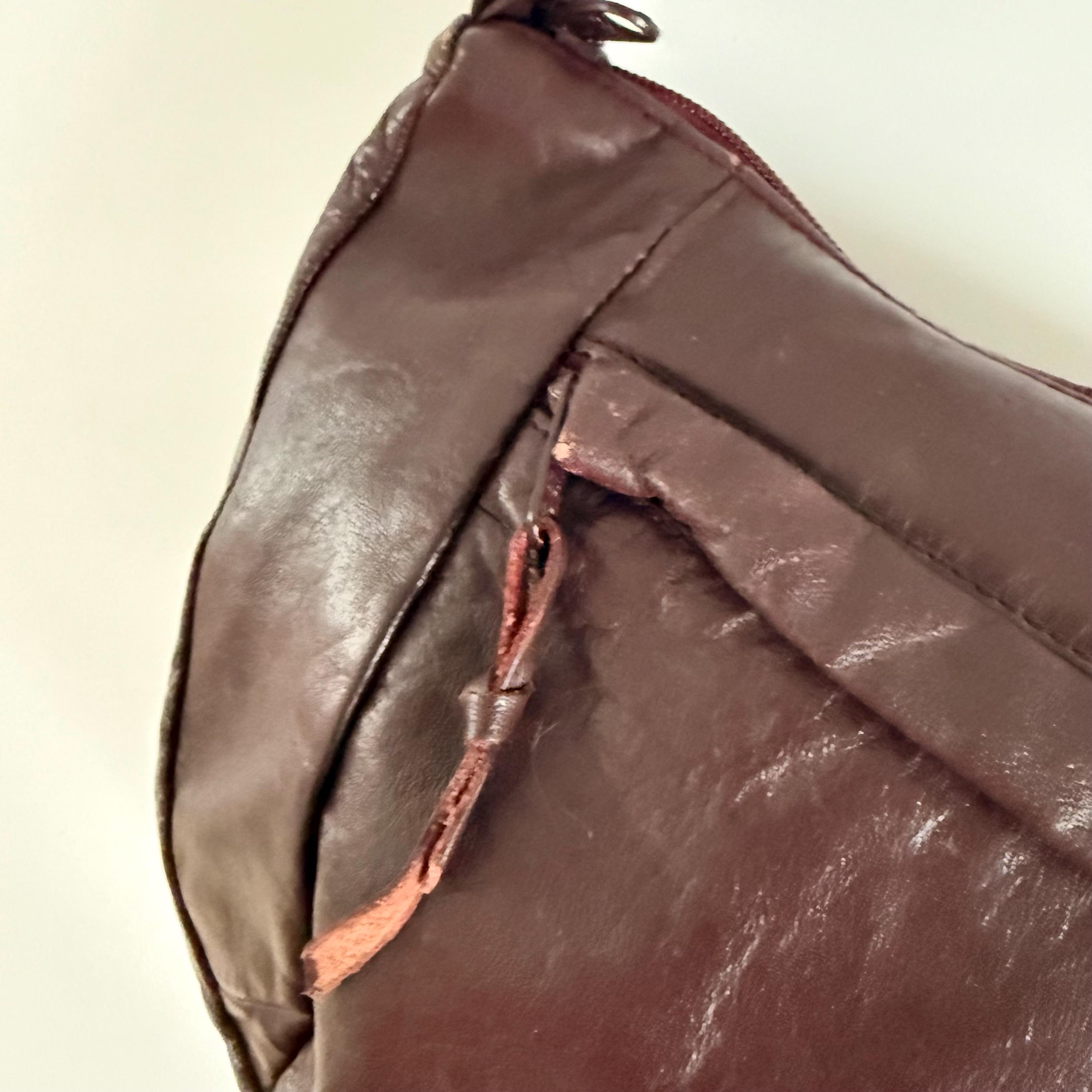 1990's Genuine Leather Vintage Purse by Toni - Maroon Shoulder Bag