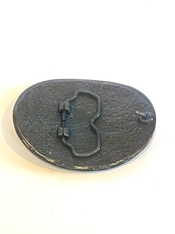 Steam Engine Solid Brass Vintage Belt Buckle - image 2