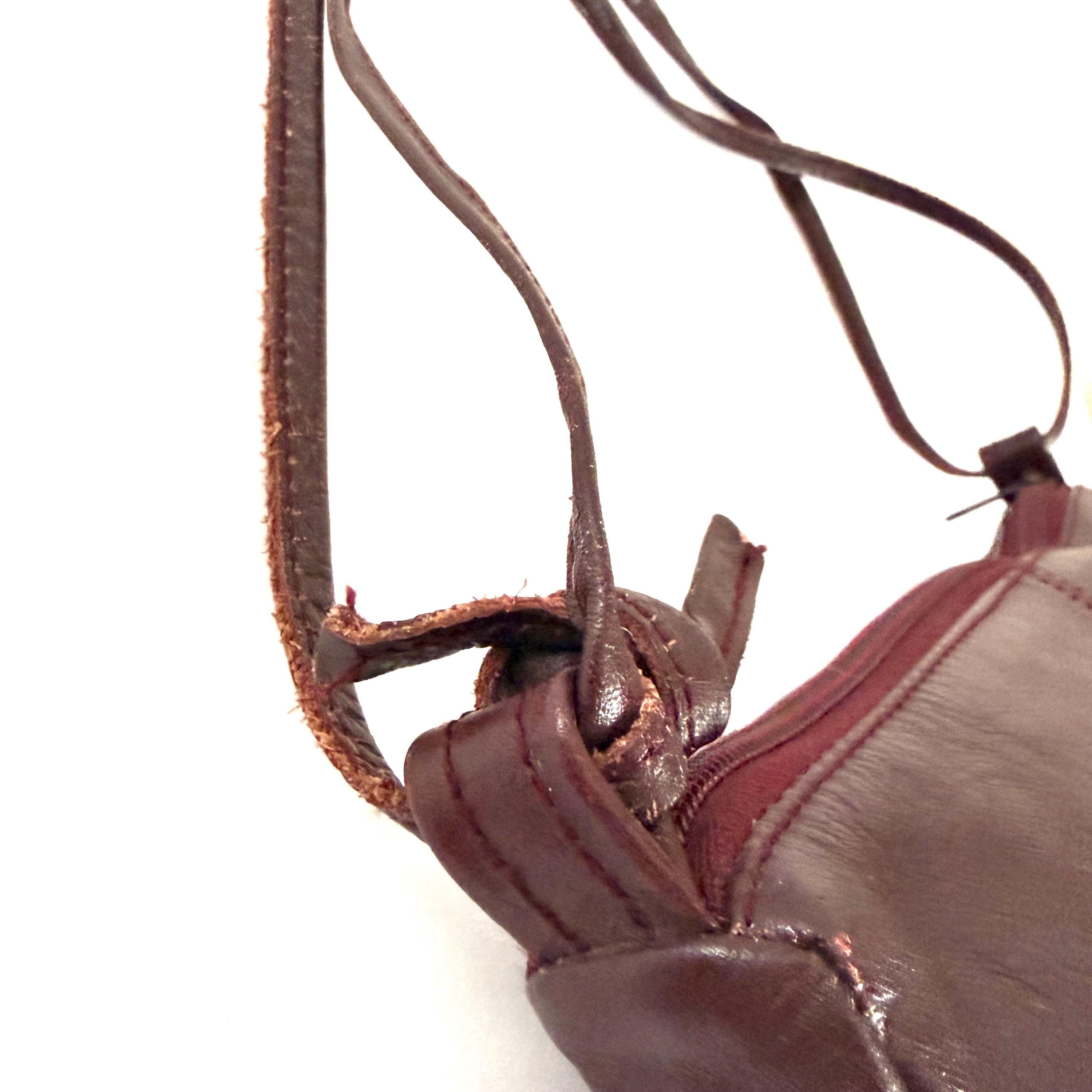 1990's Genuine Leather Vintage Purse by Toni - Maroon Shoulder Bag