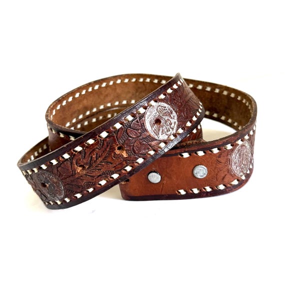 Buffalo Nickel Vintage Genuine Leather Belt - Etsy