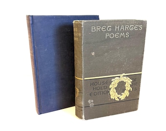 1884 antiek vintage boek "Bret Harte's Poems" of "The Poëtical Works of Bret Harte" van auteur