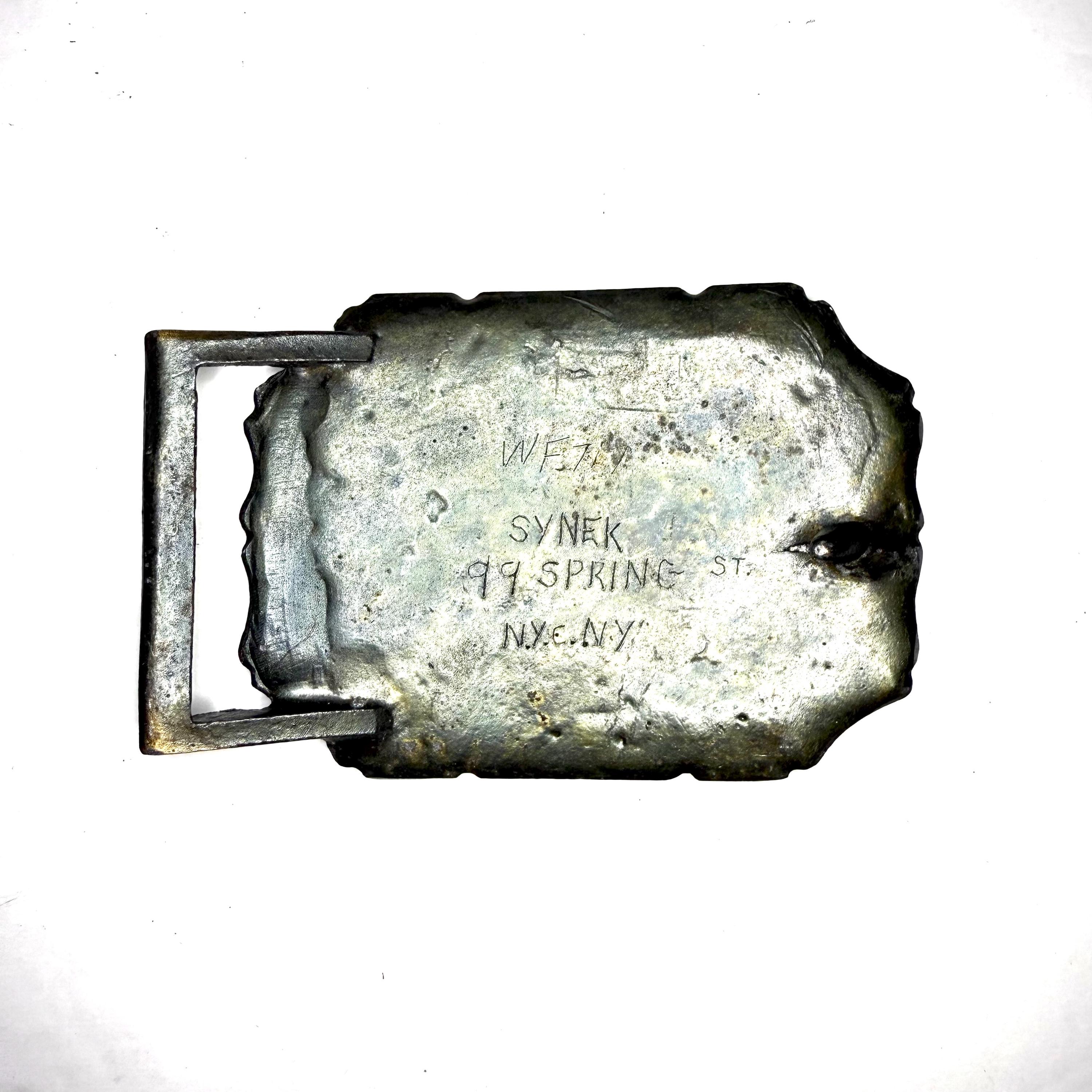 Vintage 60s Synek Belt Buckle Signed by Richard Synek 1969 NYC 37\