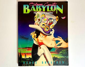 1986 Bloom County Babylon: Five Years of Basic Naughtiness" Grande livro vintage colecionável de Berke Breathed
