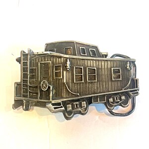 1978 Caboose Solid Pewter Vintage Belt Buckle by the Great American Buckle Co., Made in USA, Serial #J271