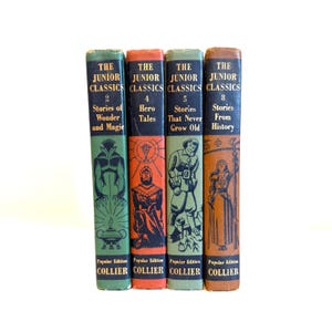 "Estante de Libros para Jóvenes" de 1948: Juego de 4 libros de cuentos infantiles clásicos, clásicos de lectura. ¡Arma tu biblioteca! Clásicos infantiles.