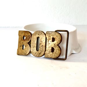 1960&#39;s &quot;BOB&quot; Solid Brass Vintage Belt Buckle Made by Oden in Phillipsburg, New Jersey