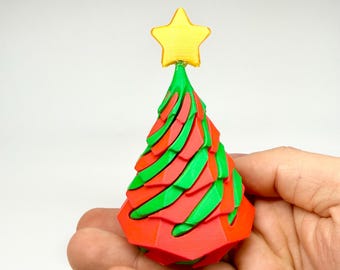 3D Printed Spiral Christmas Tree Fidget Toy | Kinetic Desk Decor | Satisfying Sensory Gift | Stocking Stuffer for Kids & Adults | Xmas Decor