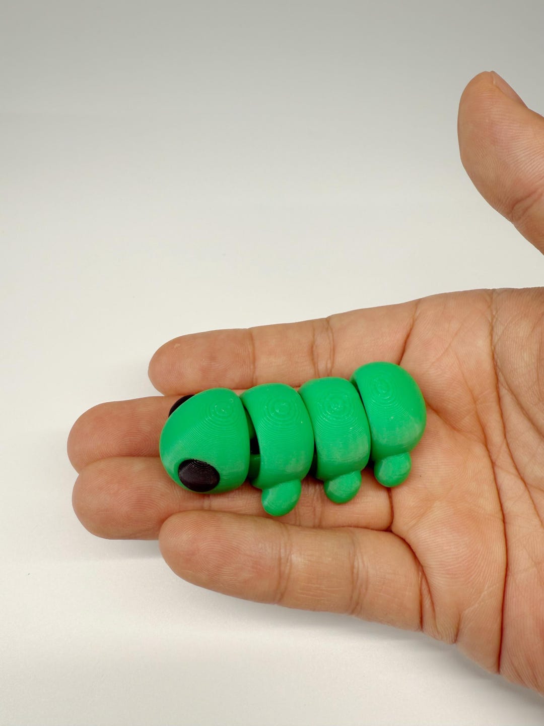 Articulated Caterpillar Fidget Toy - 3D Printed Green Wiggle Worm ...