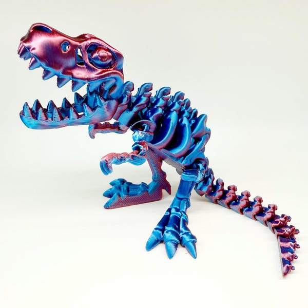 Juguete antiestrés articulado con esqueleto de T-Rex impreso en 3D / Decoración de escritorio flexible y articulada / Regalo coleccionable de dinosaurio ecológico para aliviar el estrés para niños