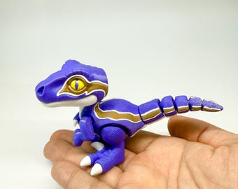Juguete articulado de dinosaurio raptor, Velociraptor articulado impreso en 3D, un simpático compañero de escritorio, regalo para niños y amantes de los dinosaurios.