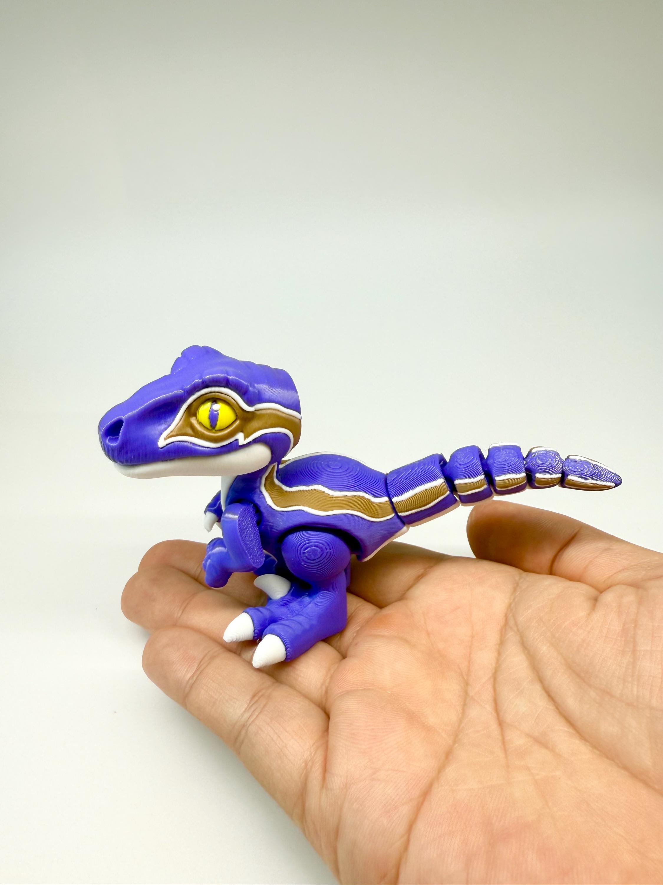Posable Raptor Articulated Raptor Dinosaur Fidget Toy, 3D Printed Posable Velociraptor ...