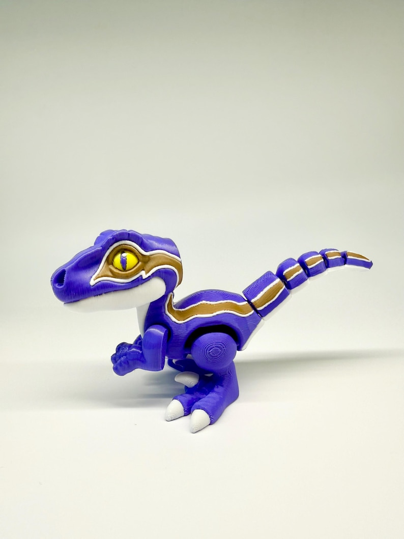 Posable Raptor Articulated Raptor Dinosaur Fidget Toy, 3D Printed Posable Velociraptor ...