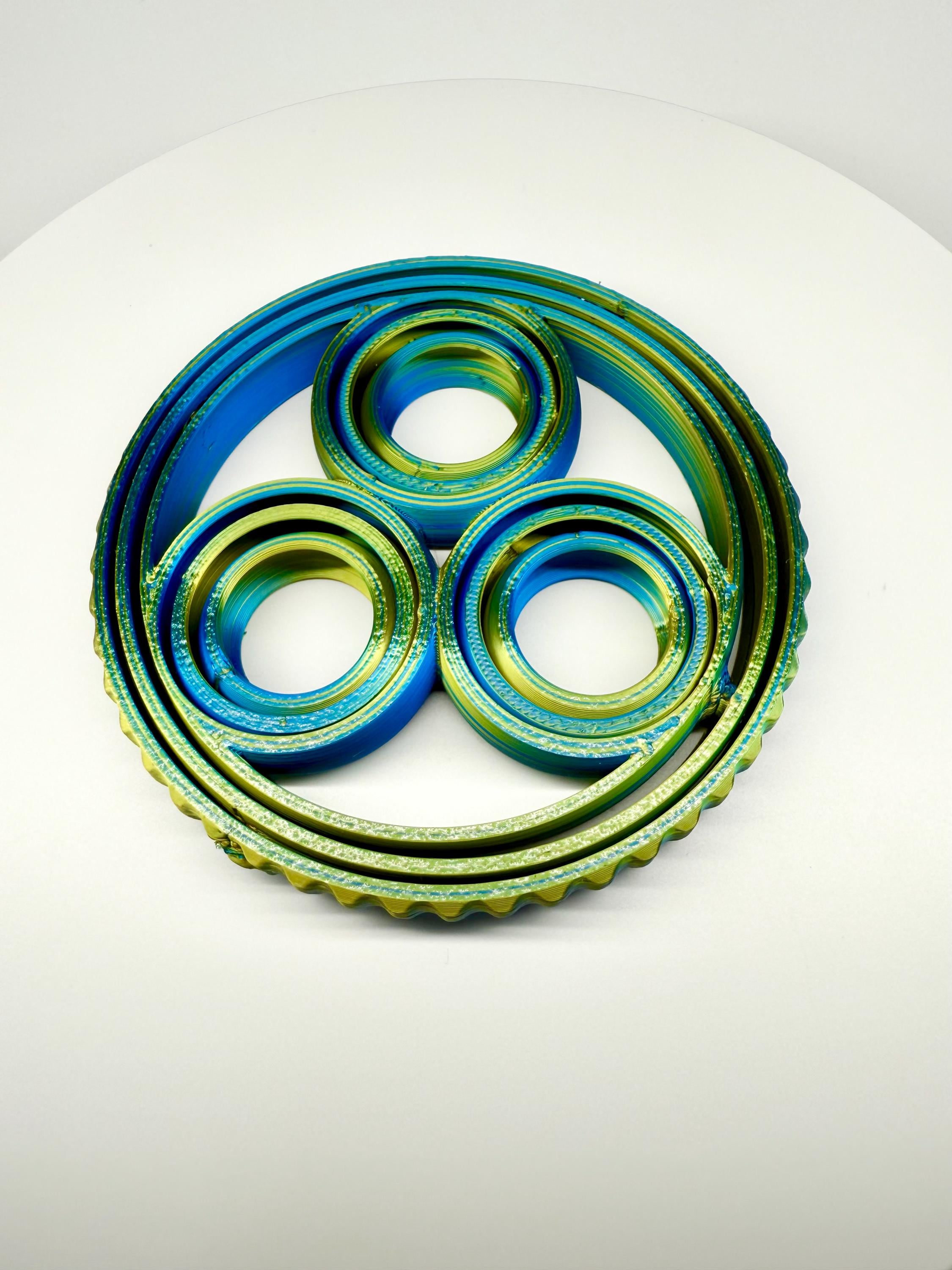 Nested Rings Fidget Toy 3D Printed Infinite Loop Fidget Toy, Kinetic Desk Sculpture,nested ...
