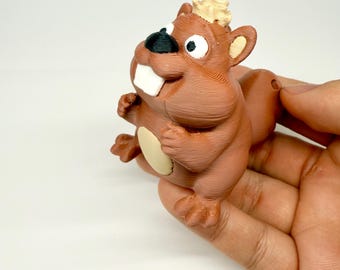 Funny Beaver Figurine, Cute Desk Pet,3D Printed Goofy Animal, Toothy Cartoon Shelf Sitter, Quirky Office Decor, Small Novelty Gift