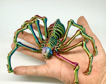 Gelede 3D-geprinte spin fidget speelgoed | Flexibel, verstelbaar bureaudecor | Glow in the Dark PLA | Uniek Halloweencadeau