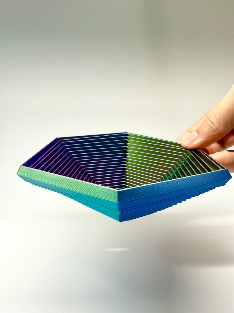Heagonal Fidget 3D Printed Hexagonal Fidget Toy | Spiral Optical Illusion Stress Relief ...