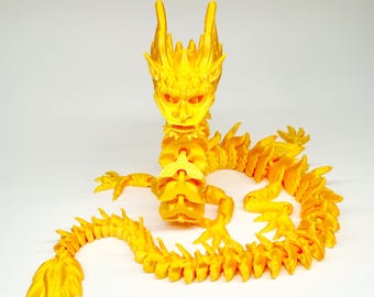 Articulated 3D Printed Dragon Fidget Toy | Flexible Posable PLA Desk Decor | Eco-Friendly Stress Relief Collectible Fantasy Gift