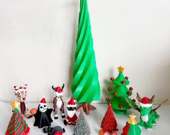 3D Printed Retractable Christmas Tree Ornament | Satisfying Telescopic Fidget Toy | Secret Santa Gift | Modern Geometric Holiday Decoration