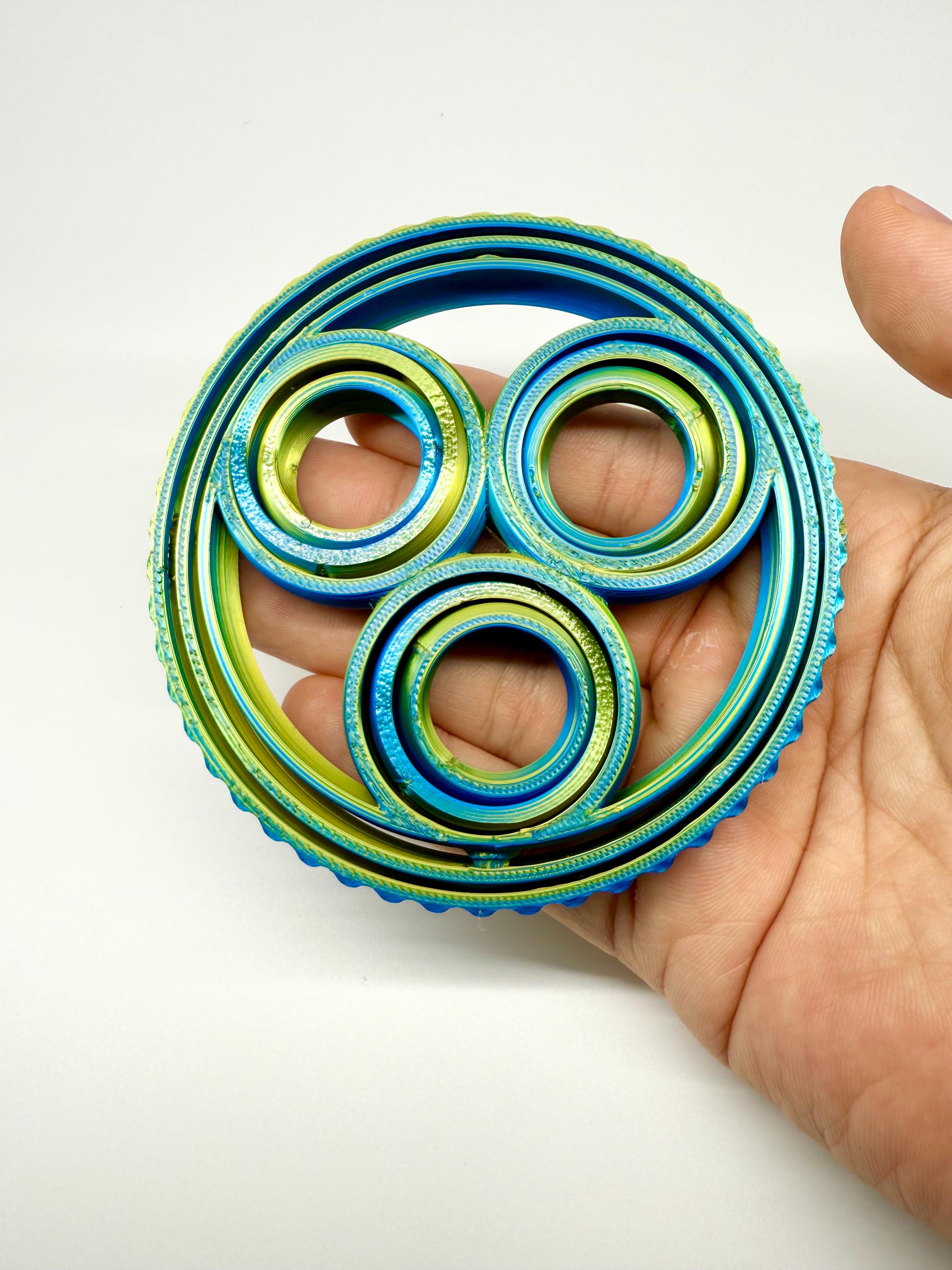 Nested Rings Fidget Toy 3D Printed Infinite Loop Fidget Toy, Kinetic Desk Sculpture,nested ...