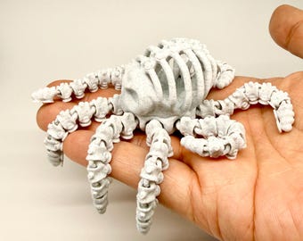 Articulated Skull Octopus Fidget Toy|3D Printed Skeleton Kraken | Gothic Home Decor | Flexible Bone Sensory Toy | Creepy Cute Desk Accessory