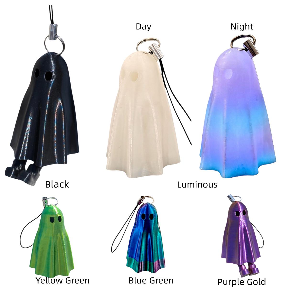 Cute Ghost Keychain | Glow in the Dark 3D Printed Charm | Articulated ...