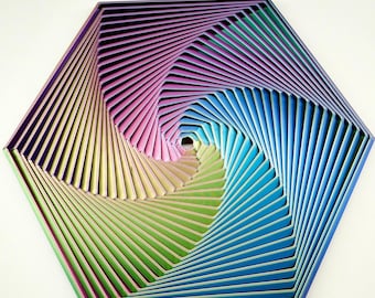 3D gedrucktes sechseckiges Fidget Spielzeug | Spiral-Optische Täuschung Stress Relief | Umweltfreundliches PLA Kinetic Art Skulptur Schreibtisch Geschenk