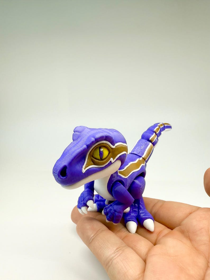 Posable Raptor Articulated Raptor Dinosaur Fidget Toy, 3D Printed Posable Velociraptor ...