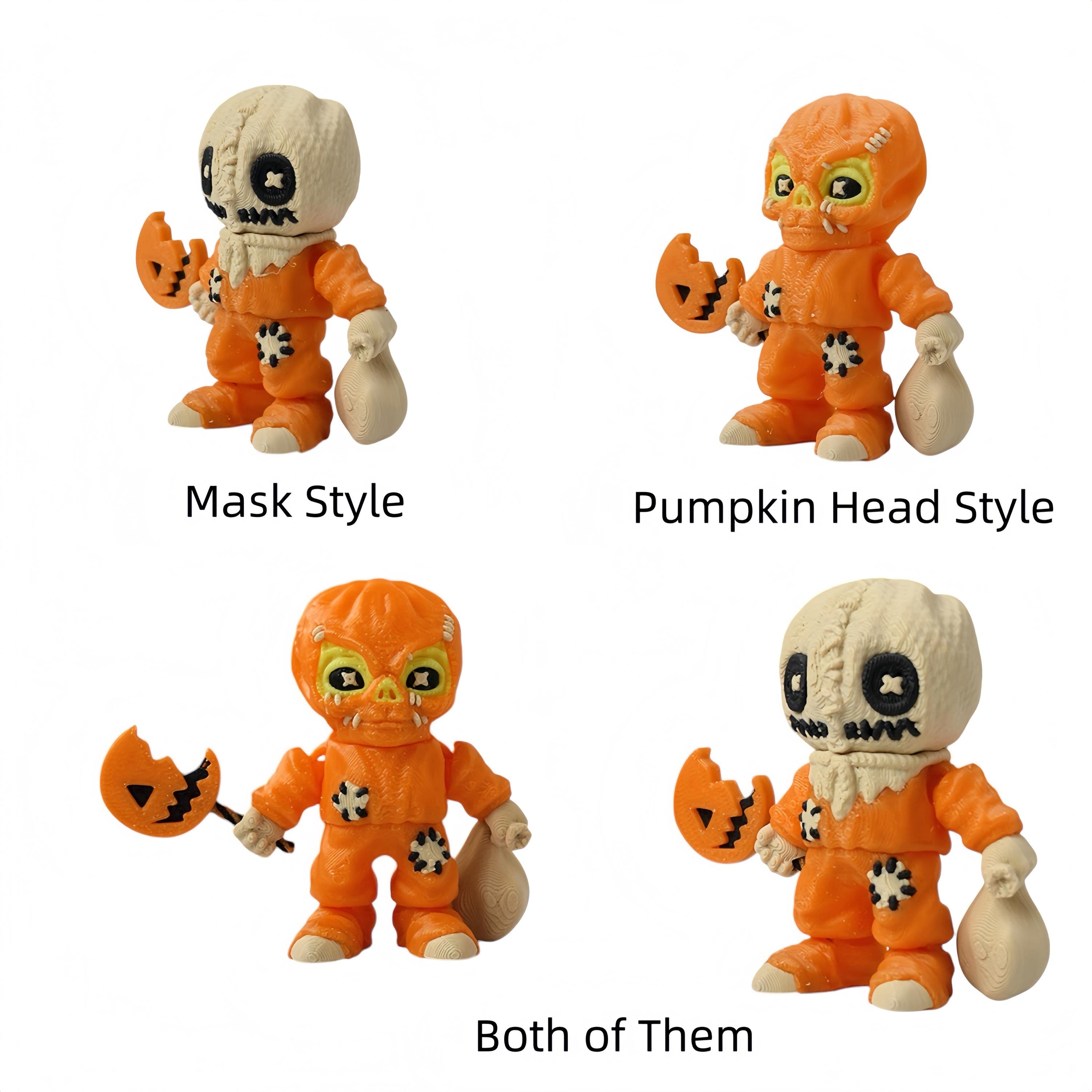 Trick 'r Treat Sam Figurine | Unmasked Pumpkin & Burlap Sack Head