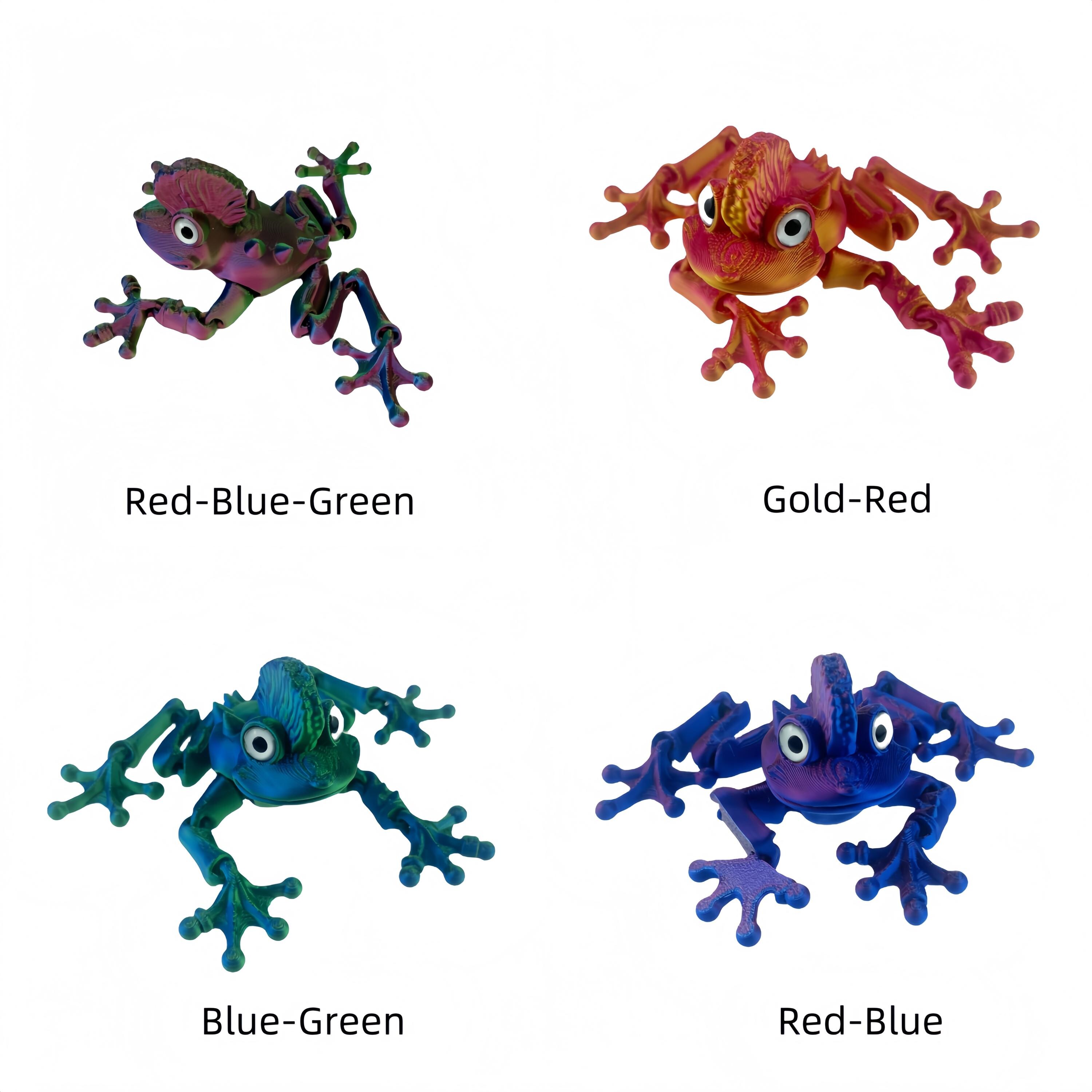 Articulated Crowned Frog Figurine | 3D Printed Poseable Chameleon