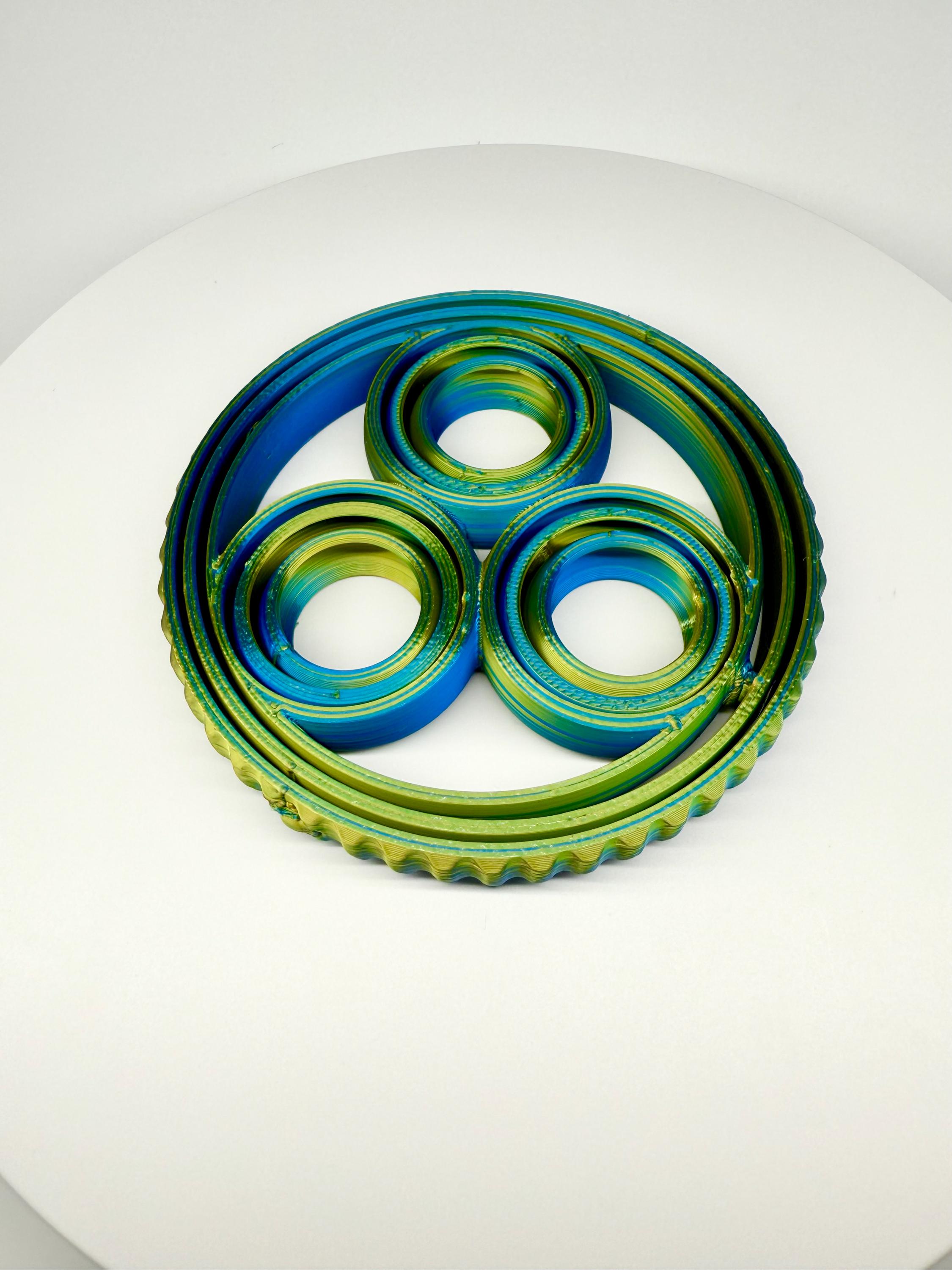 Nested Rings Fidget Toy 3D Printed Infinite Loop Fidget Toy, Kinetic Desk Sculpture,nested ...