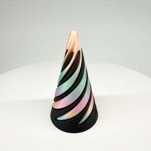 3D Printed Spiral Fidget Toy | Stackable Stress Relief Cone | Gradient PLA Anxiety Relief Desk Decor | Unique Twist Fidget Gift