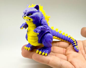 Articulated Catzilla Fidget Toy | 3D Printed Godzilla Cat Monster, Kaiju Desk Buddy Figurine, Unique Gift for Cat Lovers and Geek Decor