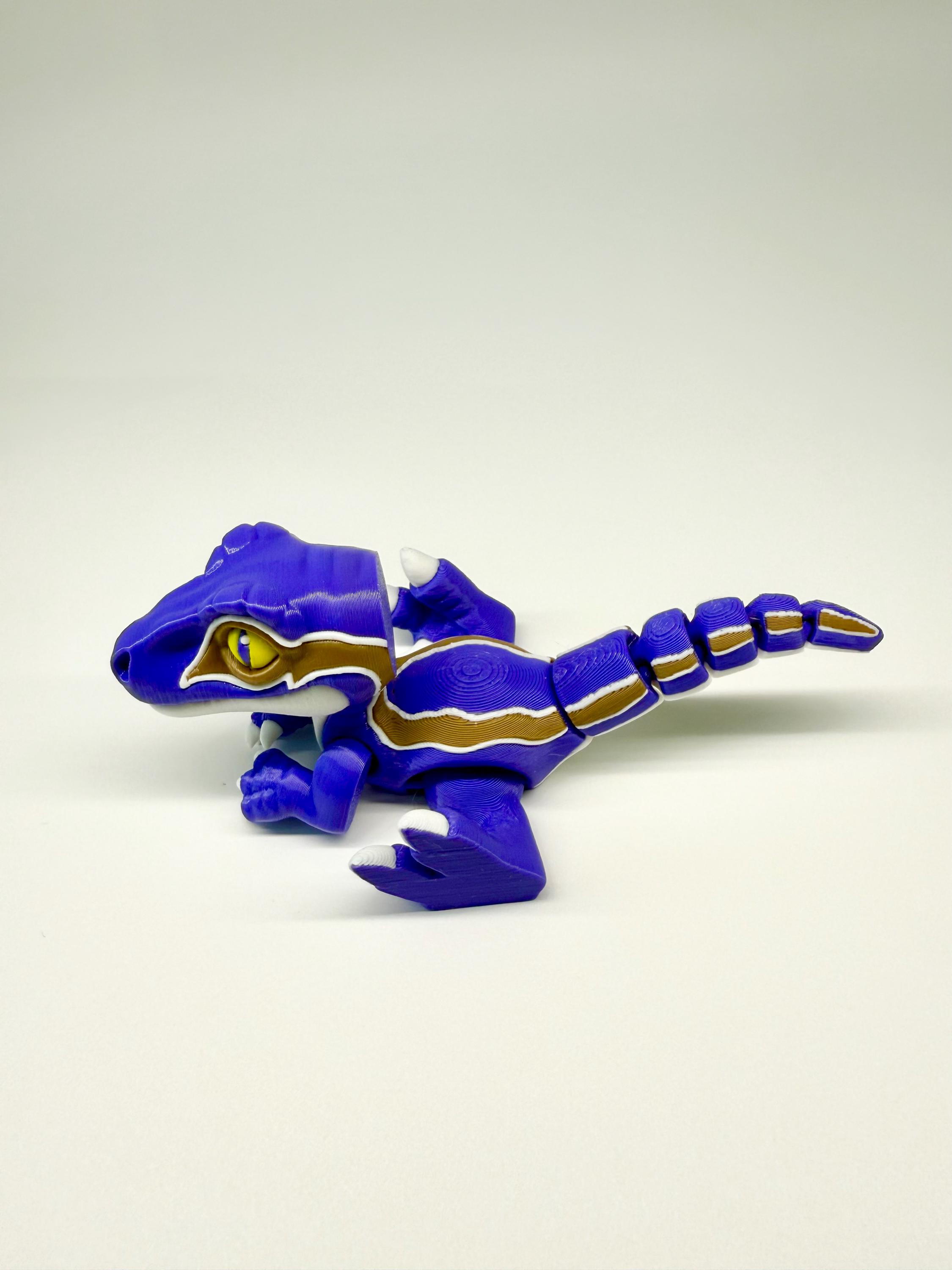 Posable Raptor Articulated Raptor Dinosaur Fidget Toy, 3D Printed Posable Velociraptor ...