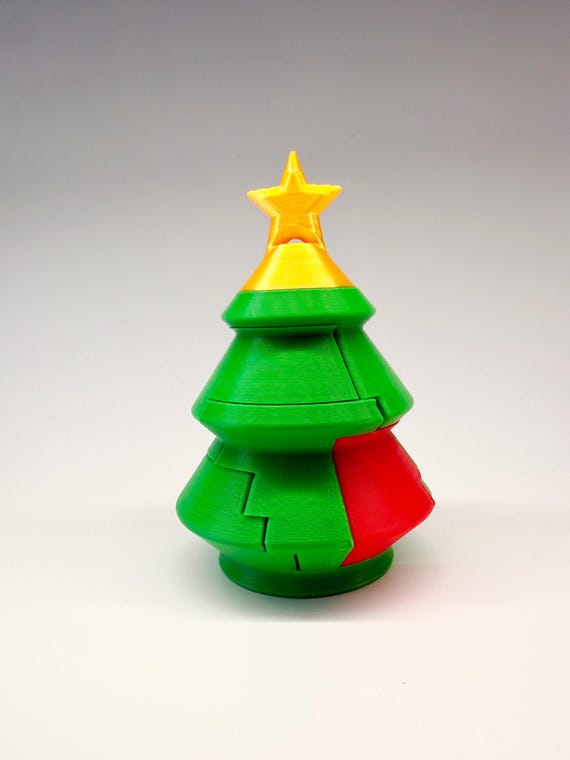 3D Printed Spiral Christmas Tree Puzzle | Geometric Brain Teaser
