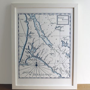 Point Reyes and Tomales Bay, Letterpress printed Map