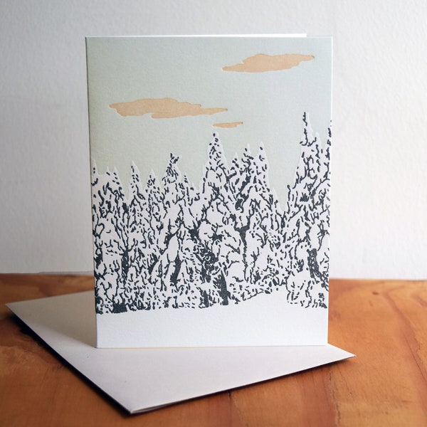 Snowbound, Letterpress Holiday Greeting Card