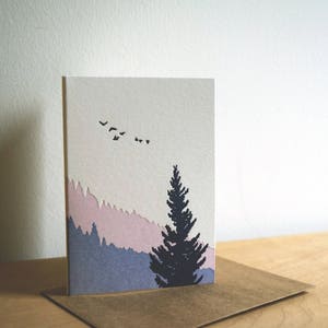 Forest Sunrise Letterpress Card